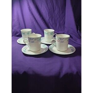 China Pearl Stoneware Paradise  3814 Cup & Saucer set of 4